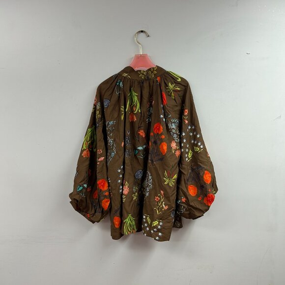 Split Neck Floral Print Blouse - WC5495 - Picture 2 of 2